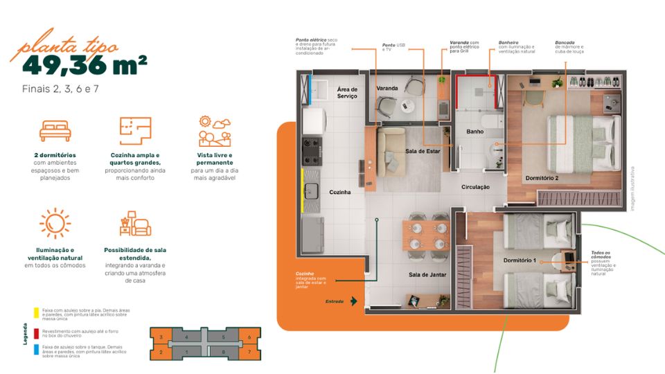 Planta 49m²